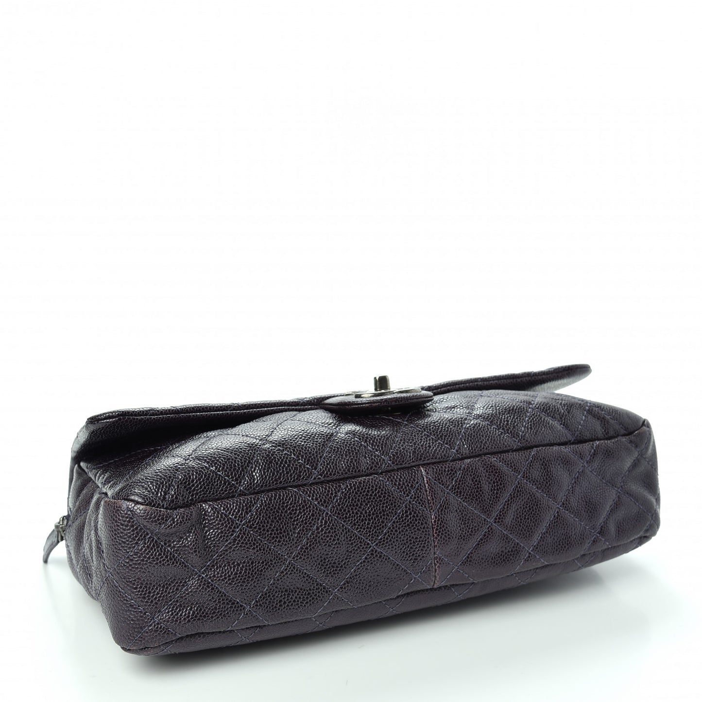 Iridescent Caviar Quilted Large Chic Flap Dark Purple