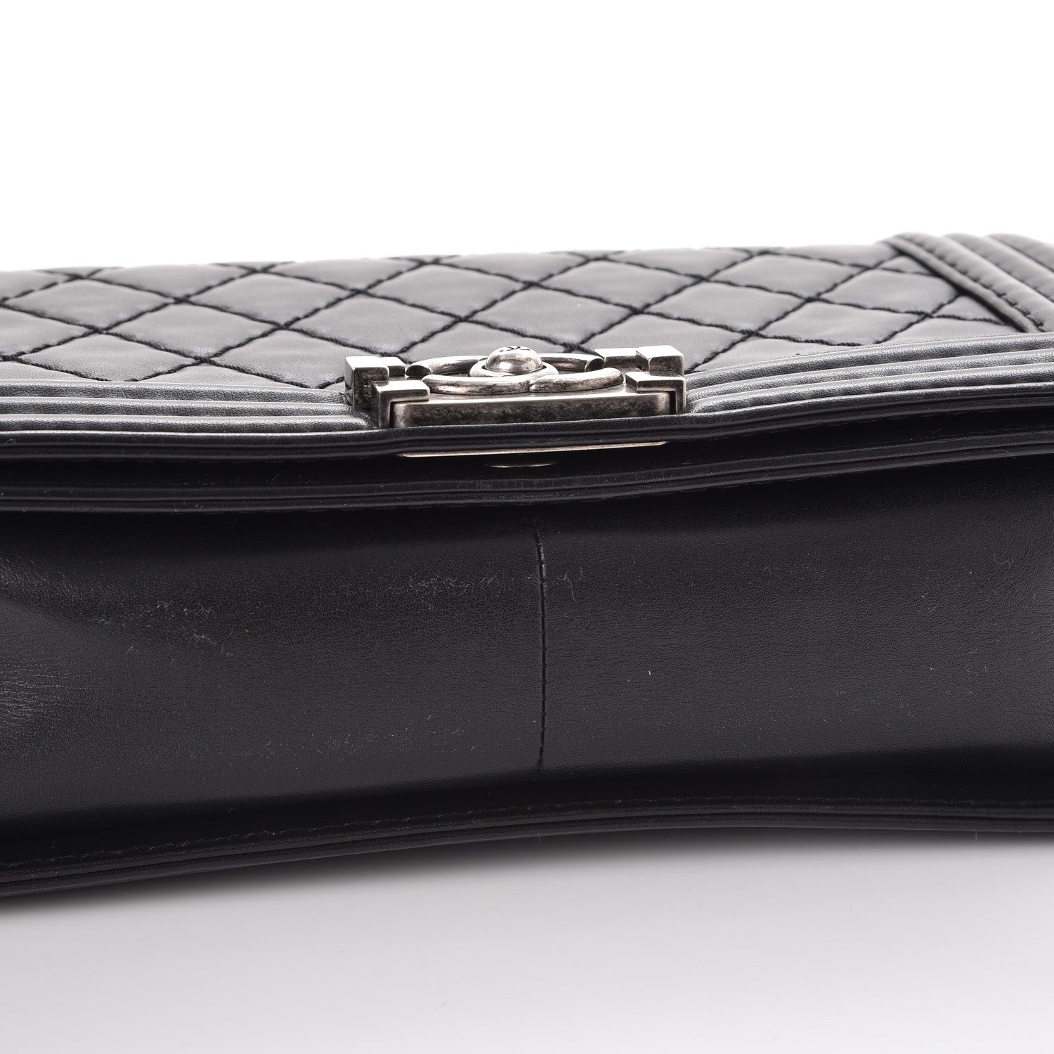 Chanel Calfskin Double Stitch Medium Boy Flap Black 8 of 8