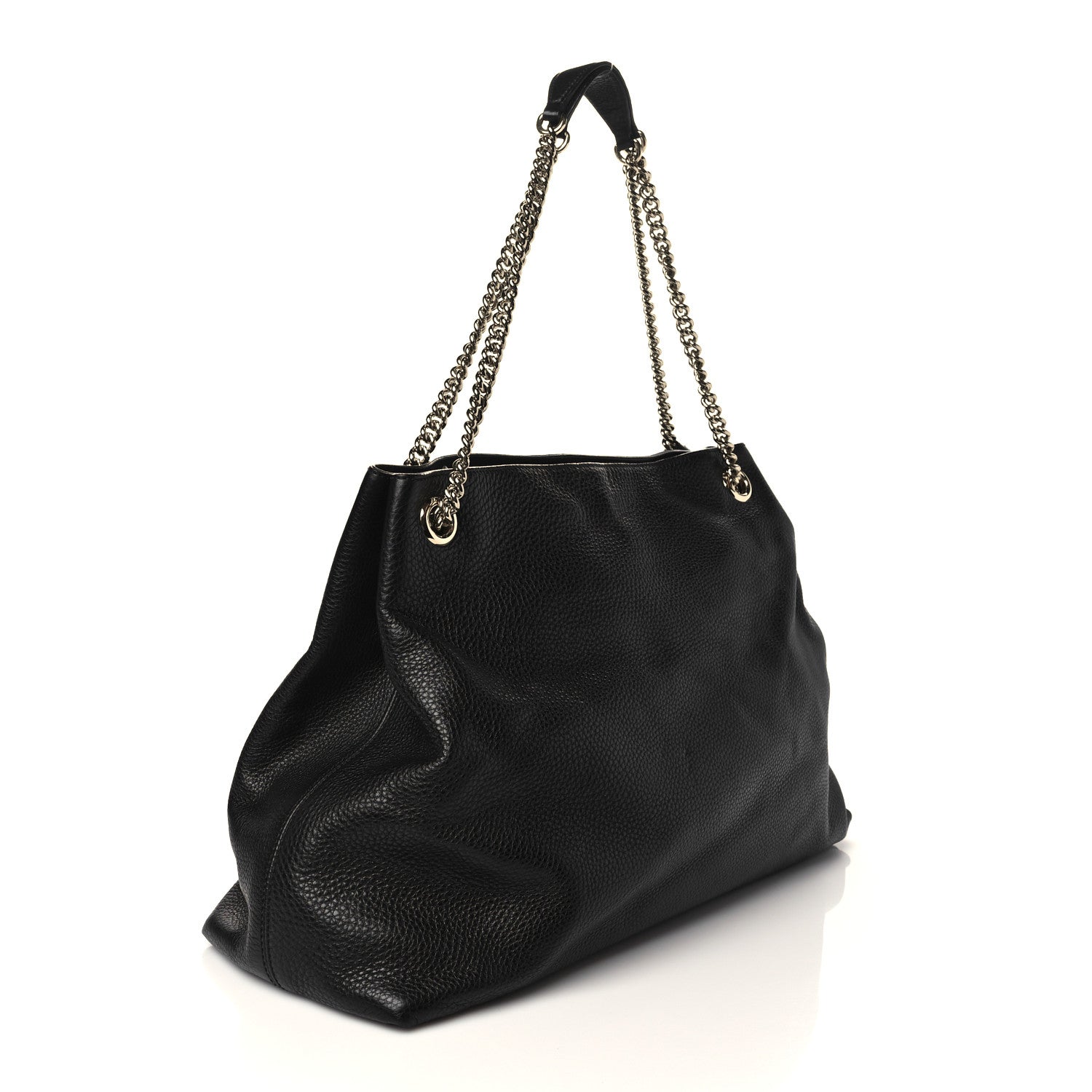 Gucci Pebbled Calfskin Large Soho Chain Shoulder Bag Black 3 of 7