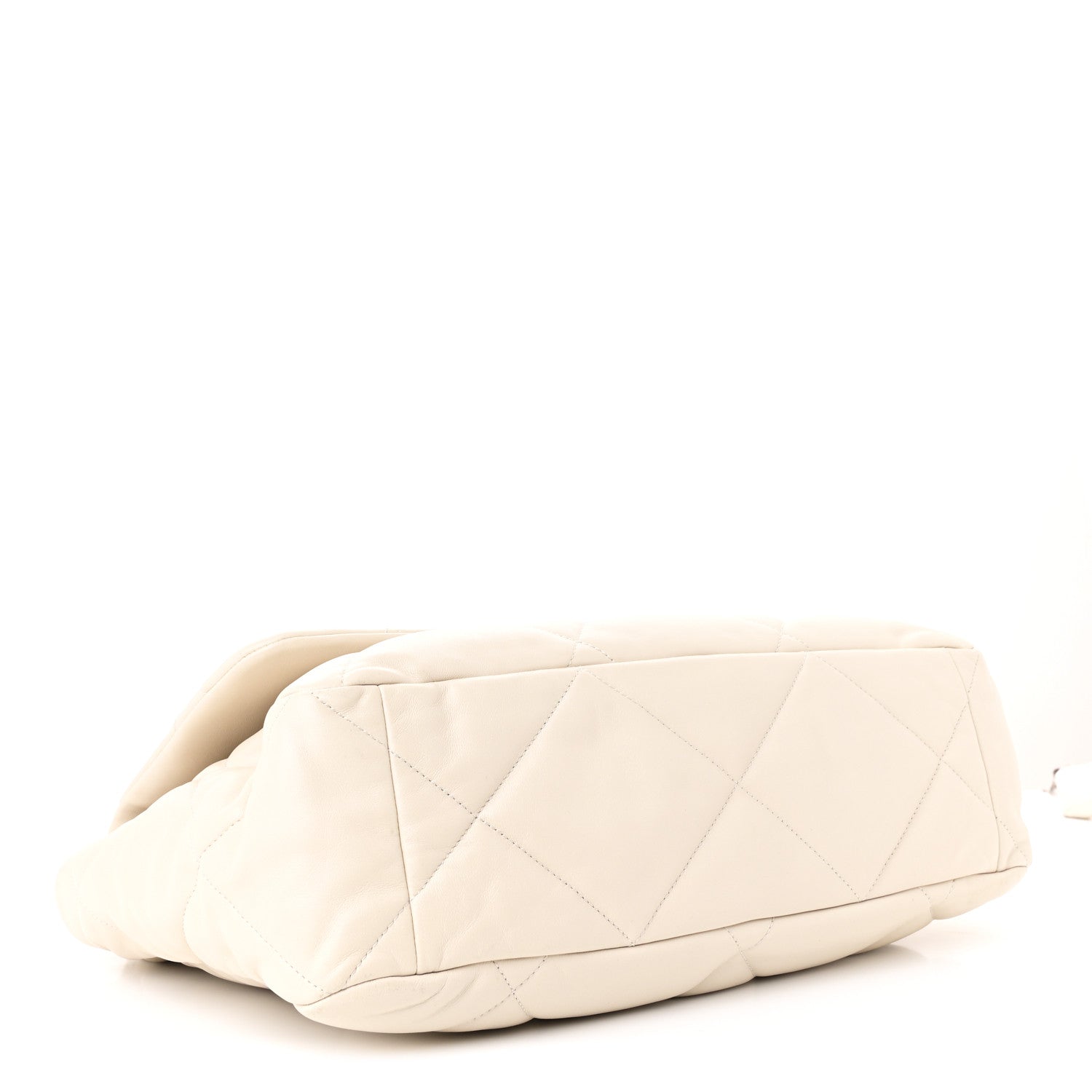 Chanel Lambskin Quilted Maxi Chanel 19 Flap Light Beige 4 of 13