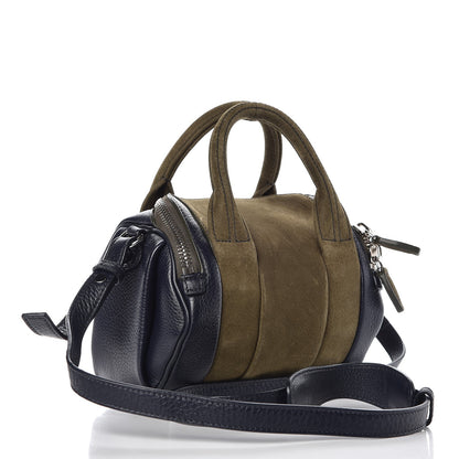 Alexander Wang Nubuck Soft Pebbled Calfskin Mini Rockie Navy Green 3 of 7