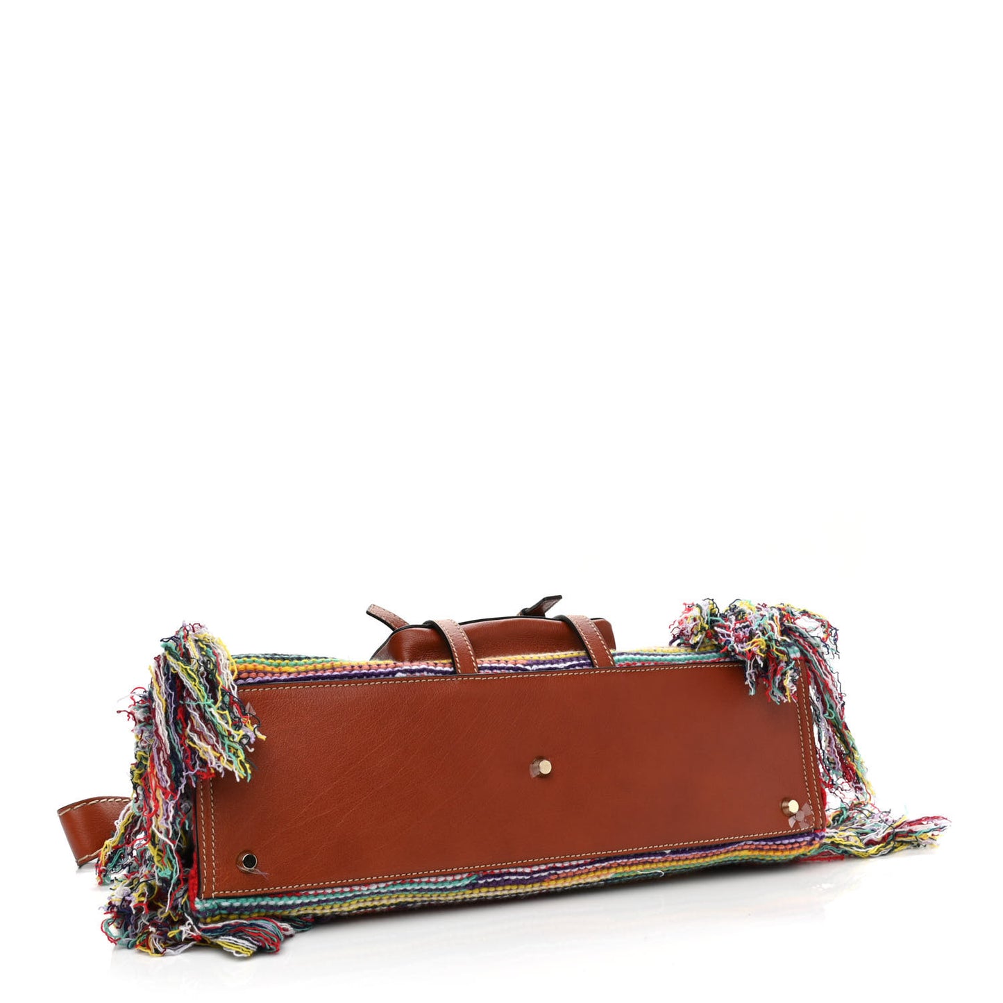 Calfskin Cashmere Knit Fringe Medium Edith Tote Multicolor