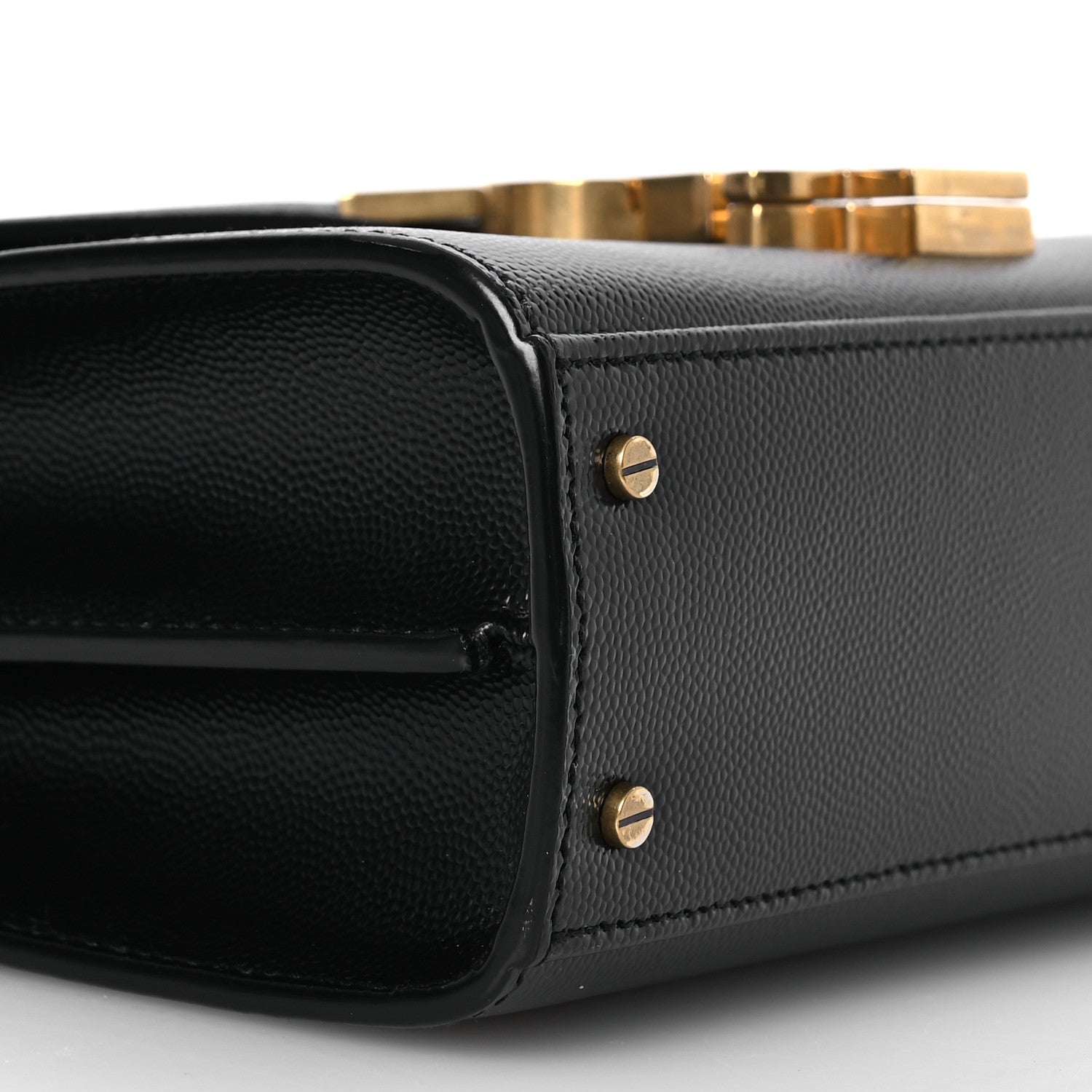 Saint Laurent Grain de Poudre Mini Classic Monogram Cassandra Top Handle Black 10 of 11