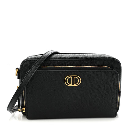 Christian Dior Grained Calfskin Caro Double Pouch Black 1 of 10