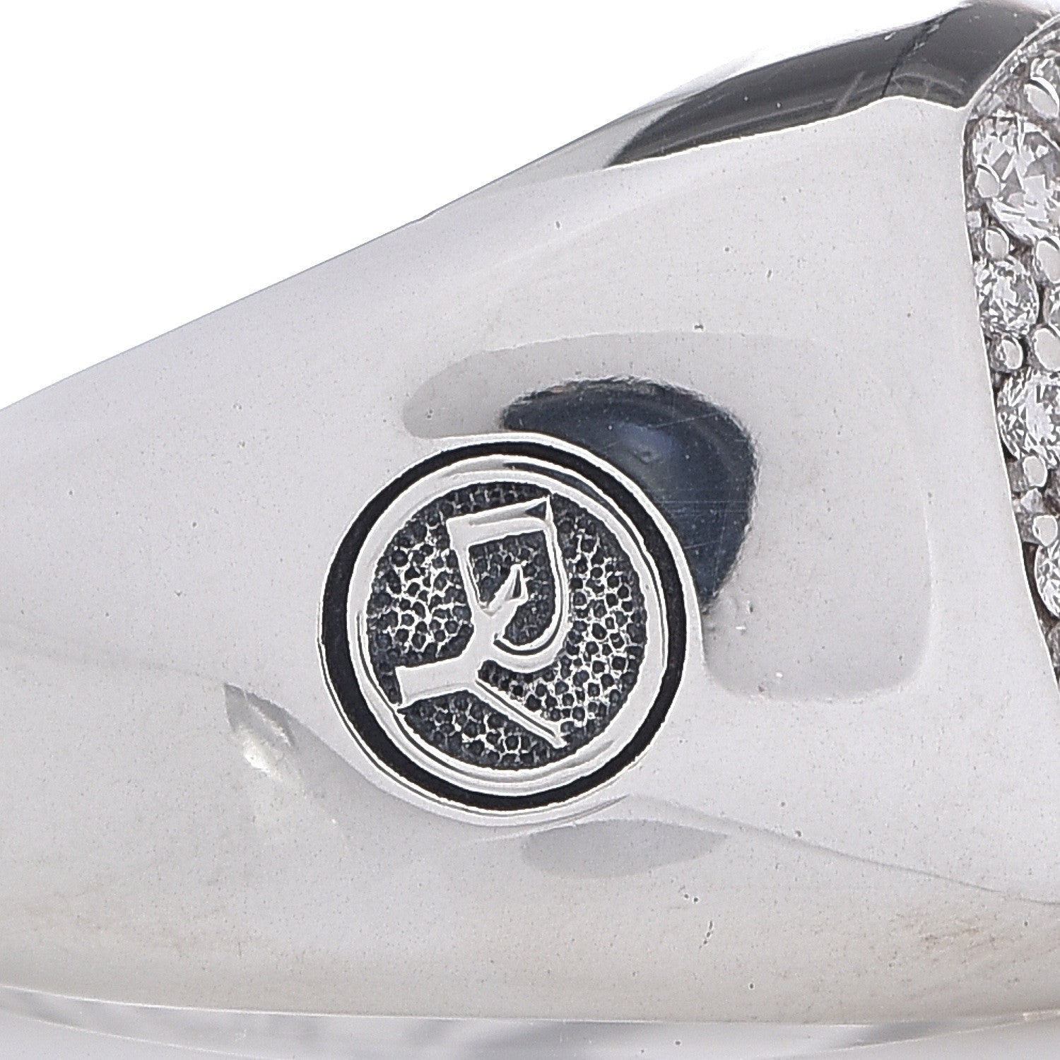 David Yurman Sterling Silver Diamond Mens 12mm Signet Ring 60 9 6 of 6