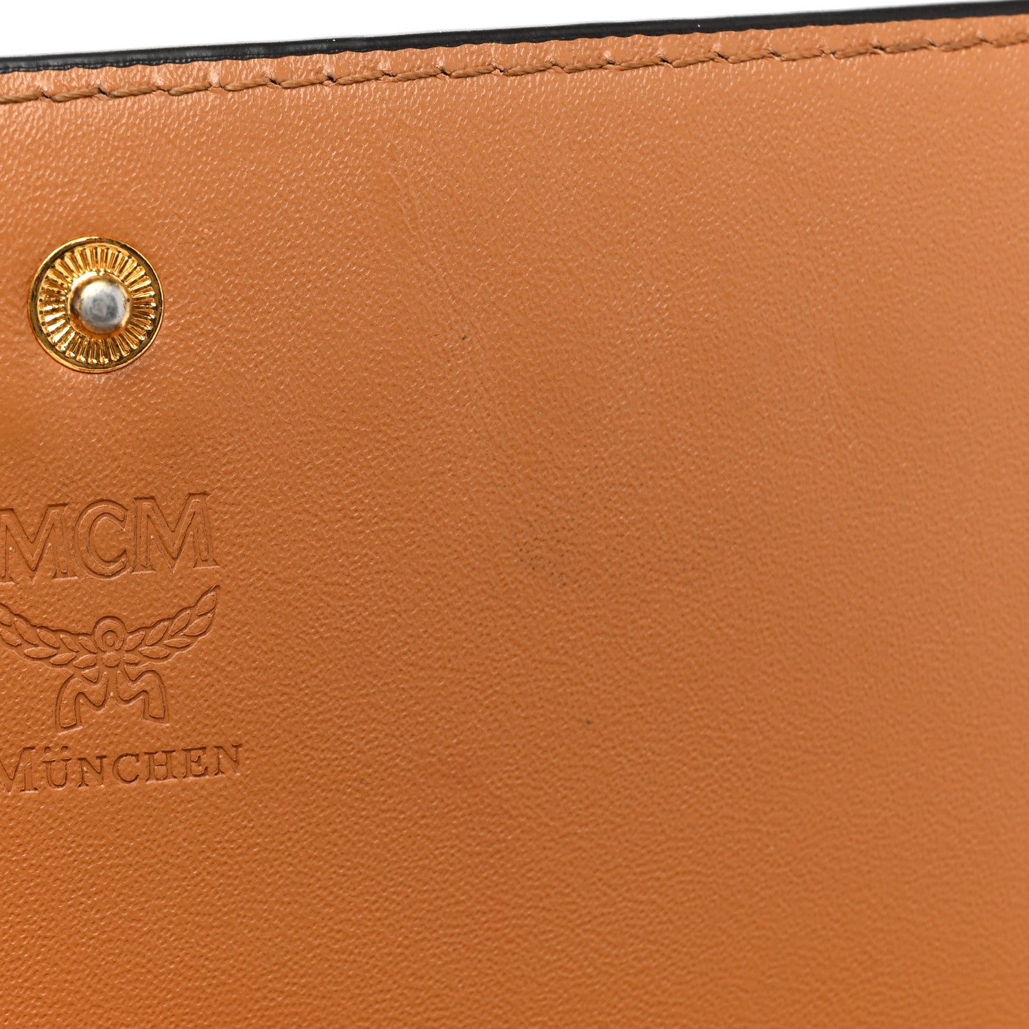 MCM Visetos Studded Chain Wallet Cognac 8 of 9