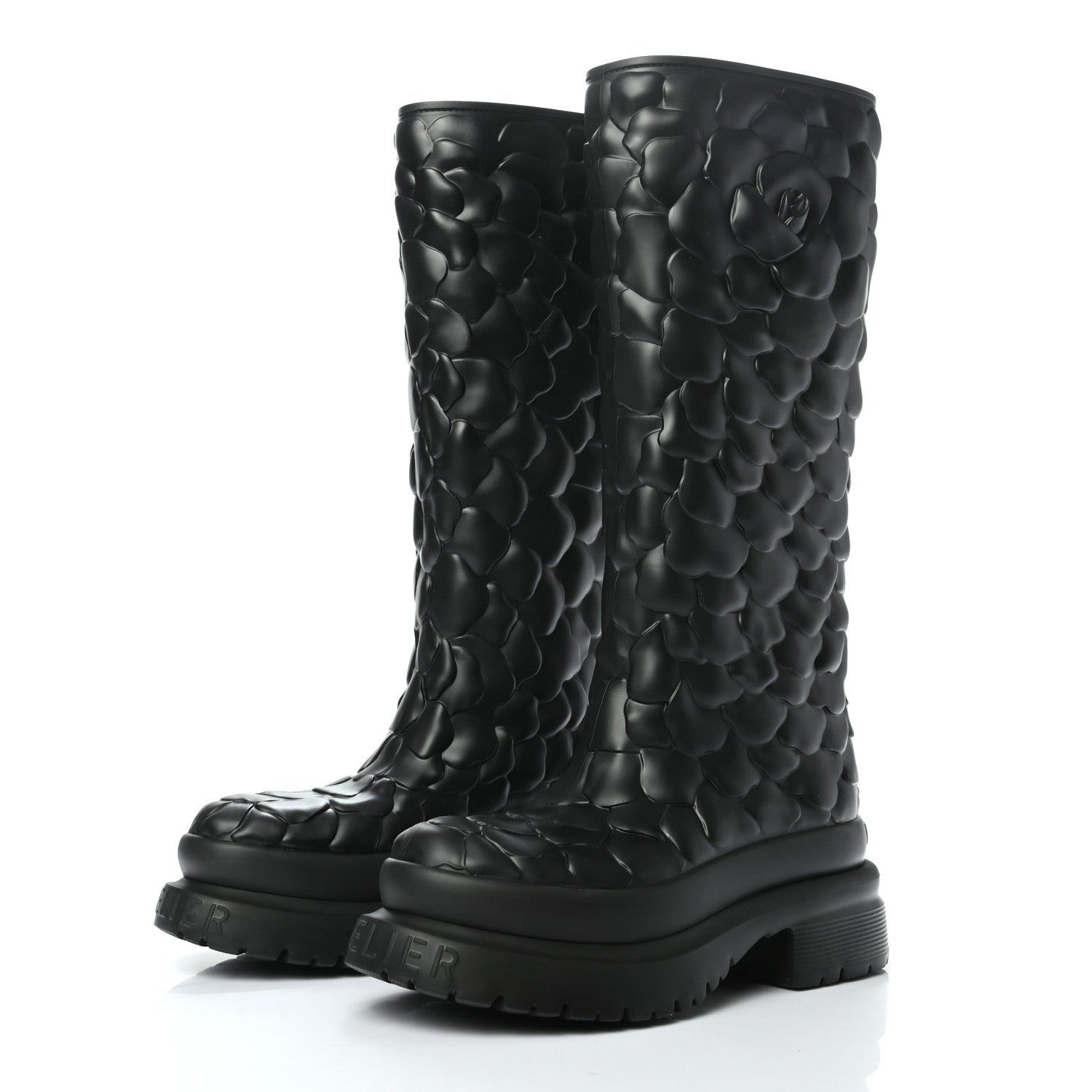 Valentino Garavani Rubber Atelier 03 Rose Edition 30/50mm Tall Rainboots 37 Black 3 of 7