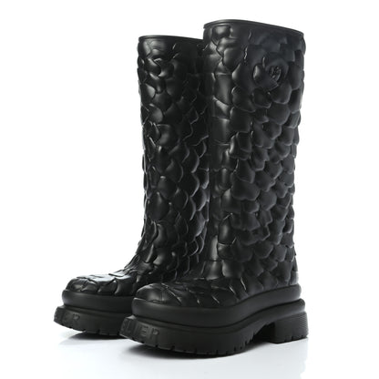 Valentino Garavani Rubber Atelier 03 Rose Edition 30/50mm Tall Rainboots 37 Black 3 of 7