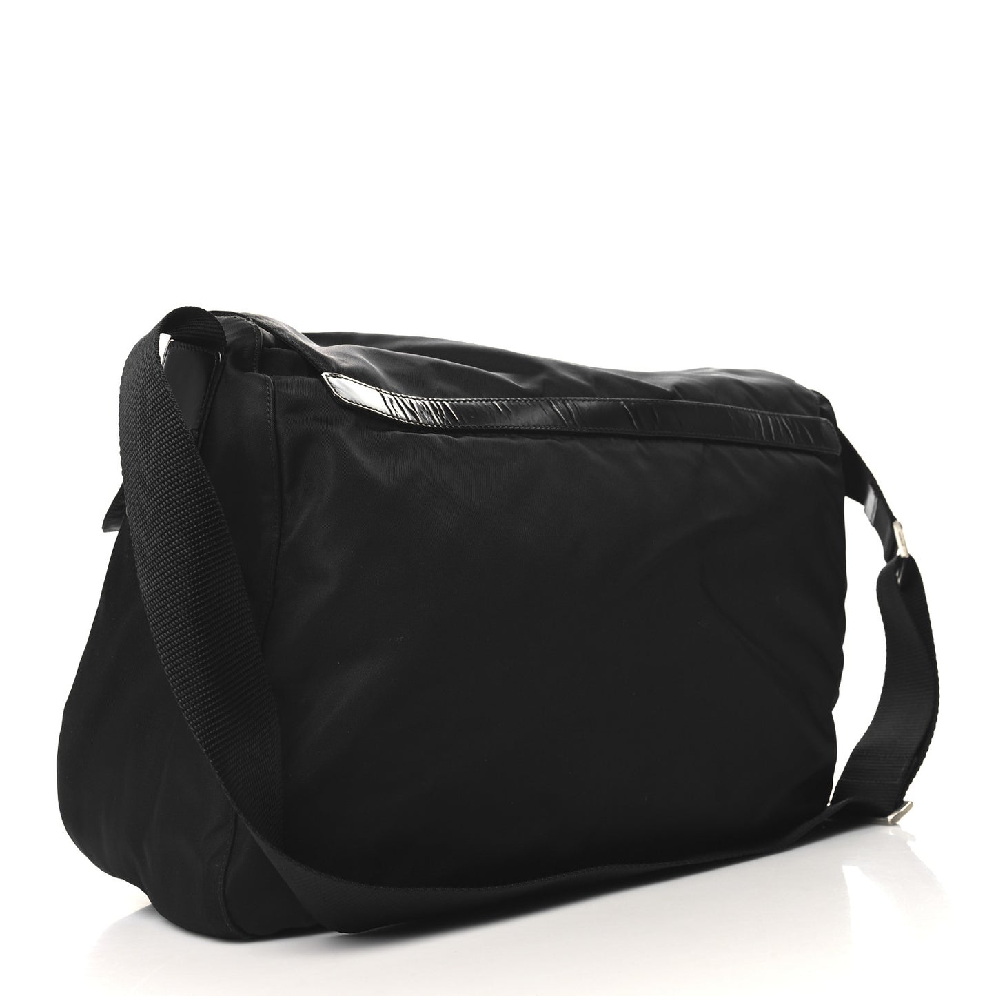 Tessuto Nylon Saffiano Vela Messenger Bag Black