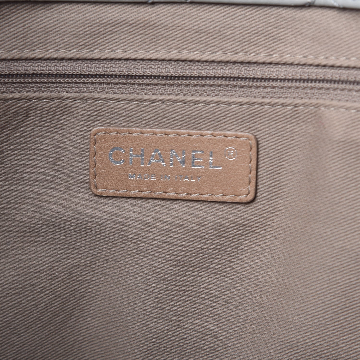Chanel Calfskin Stitched Medium Shopping Tote Grey 7 of 16