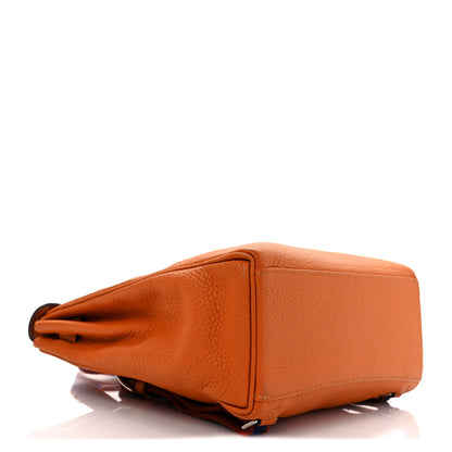 Hermes Taurillon Clemence Kelly Amazone Ado Backpack 22 Abricot Bleu Encre Cuivre 3 of 9