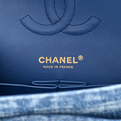 Chanel Denim Quilted Medium Double Flap Blue 6 of 9