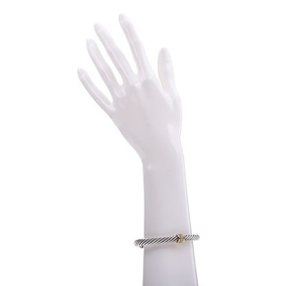 David Yurman Sterling Silver 18K Yellow Gold Lemon Citrine 7mm Cable Classics Single Station Bracelet M 2 of 5