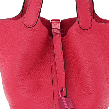 Hermes Taurillon Clemence Monochrome Picotin Lock 18 PM Rose Mexico 8 of 10