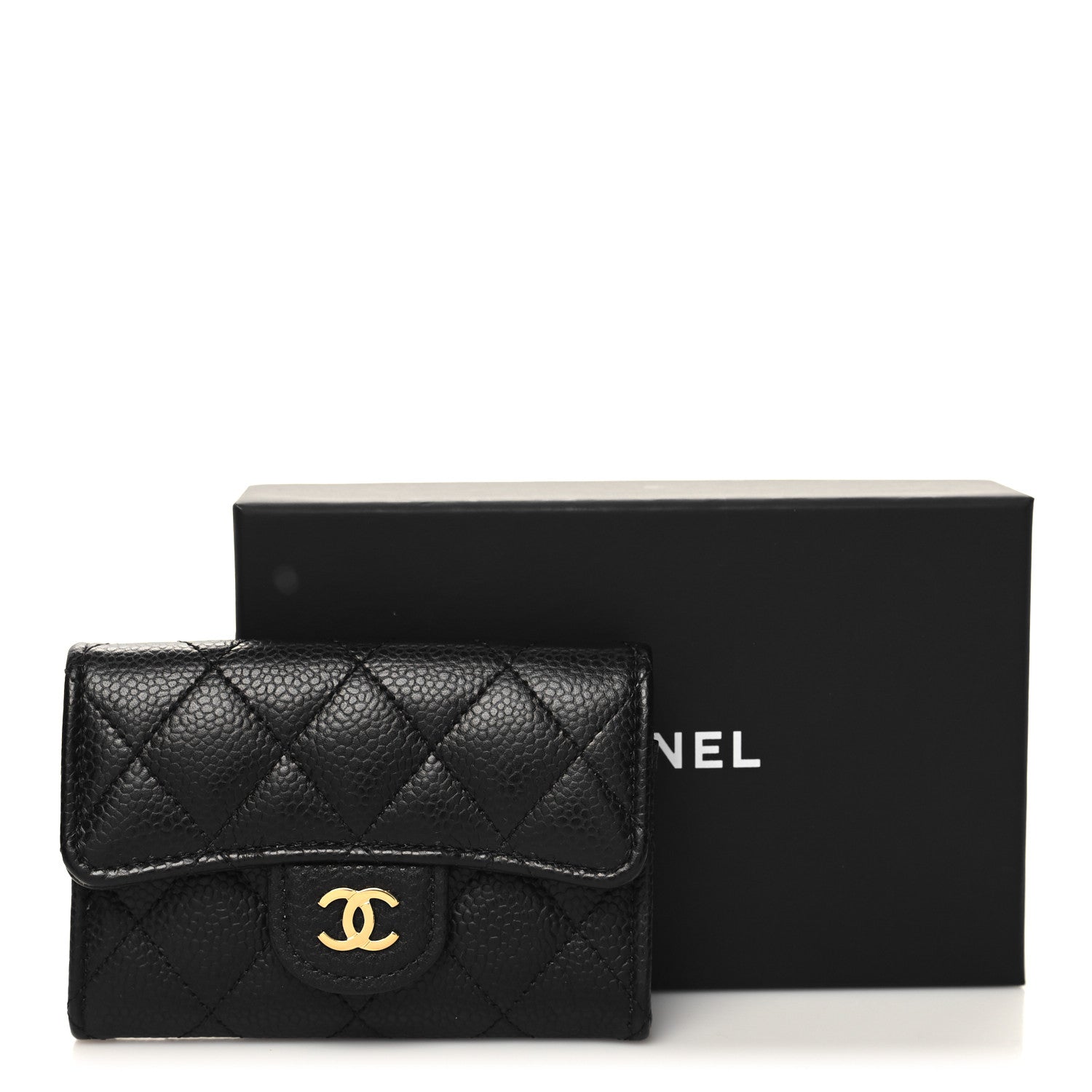 Chanel Caviar Quilted Flap Card Holder Wallet Black 3 of 10
