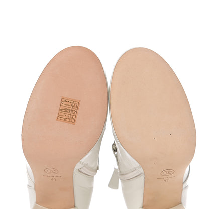 Chanel Crackled Calfskin Chain CC Short Boots 41 Ivory 9 of 9