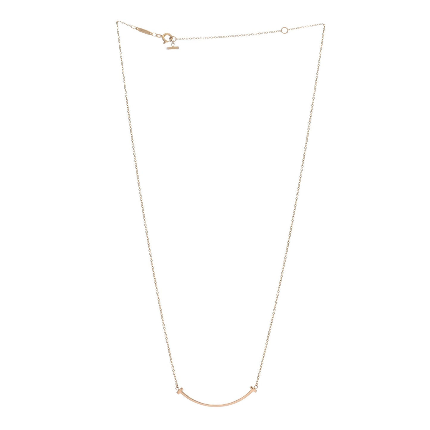 18K Rose Gold Small T Smile Pendant Necklace