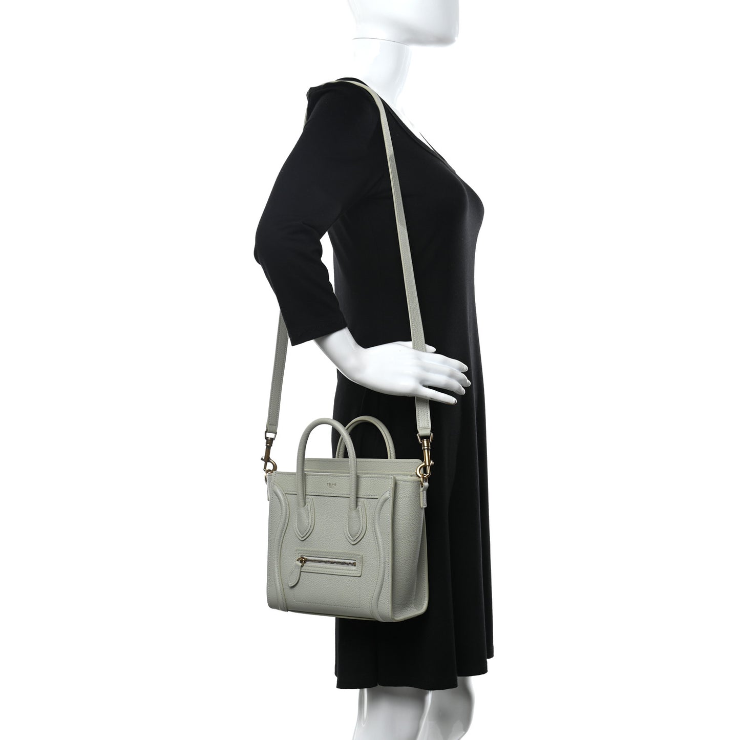 Drummed Calfskin Nano Luggage Vert D'eau