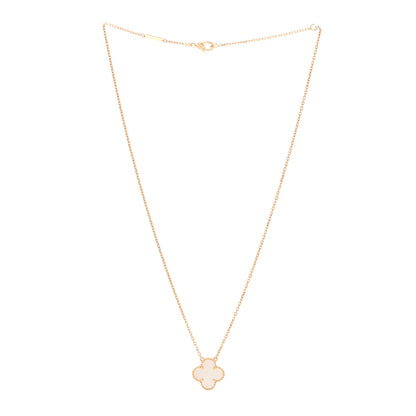 Van Cleef & Arpels 18K Yellow Gold Mother of Pearl Vintage Alhambra Pendant Necklace 3 of 6
