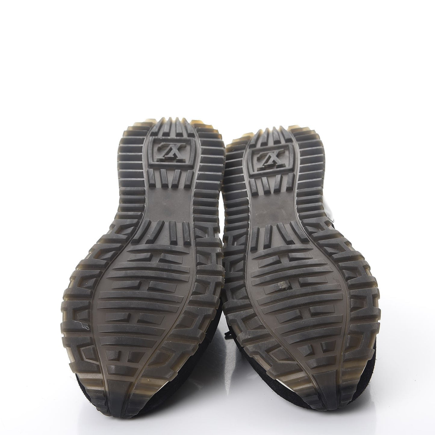 Nubuck Calfskin Perforated Run Away Sneakers 38.5 Black
