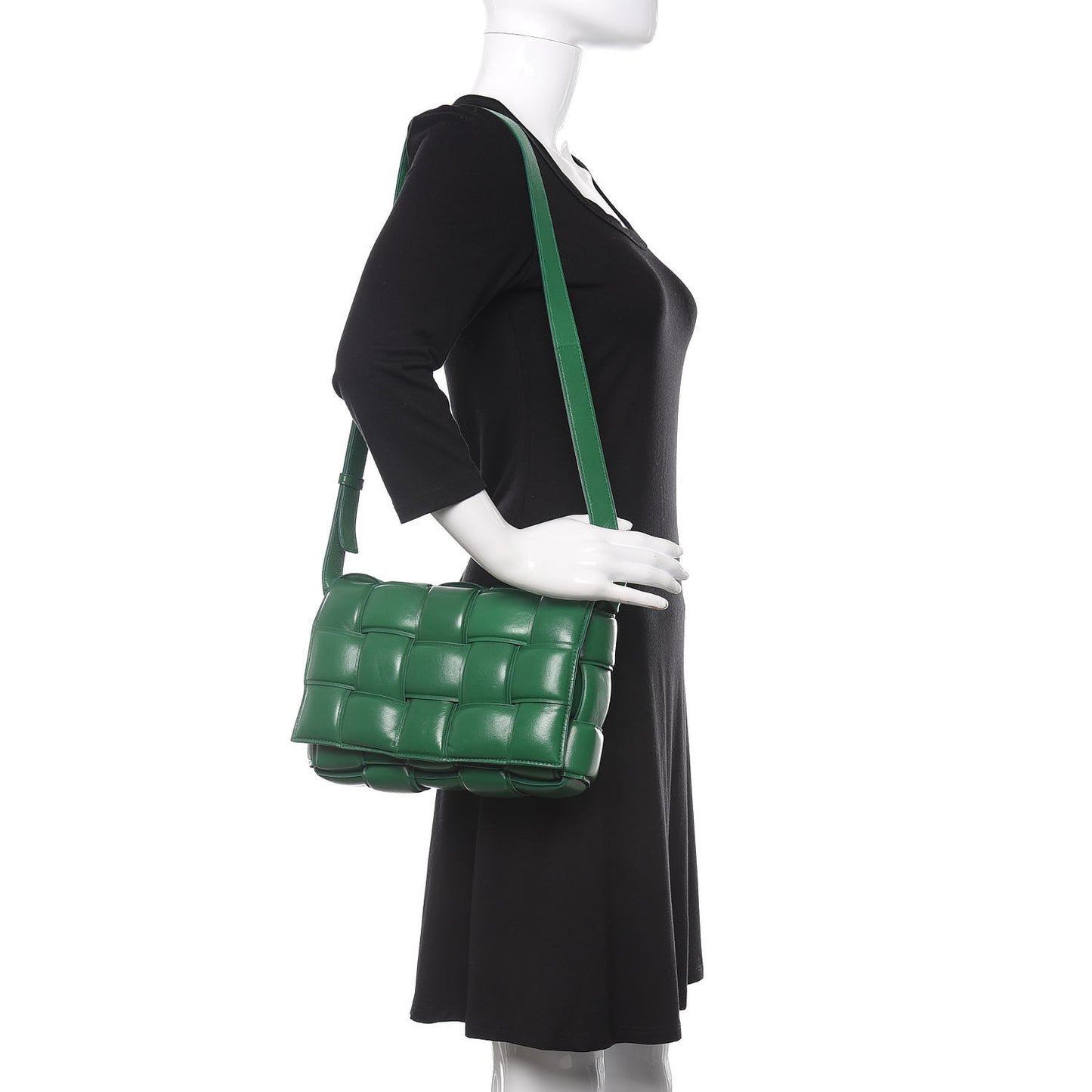 Nappa Maxi Intreccio Padded Cassette Crossbody Bag Racing Green