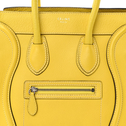 Celine Drummed Calfskin Micro Luggage Citron 10 of 18