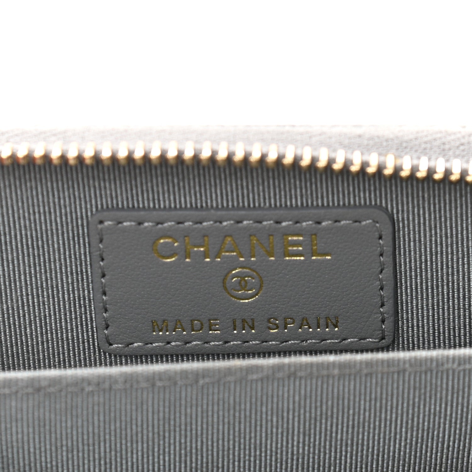 Chanel Caviar Quilted Zip Coin Purse Grey 6 of 12