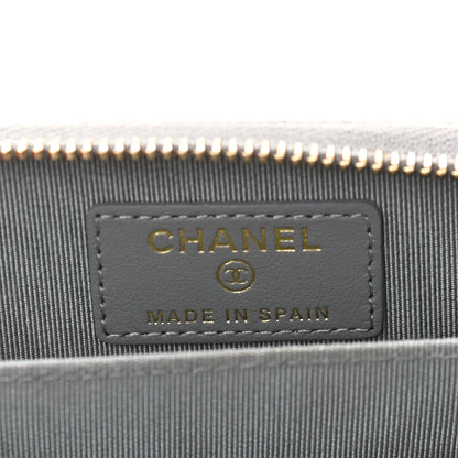 Chanel Caviar Quilted Zip Coin Purse Grey 6 of 12