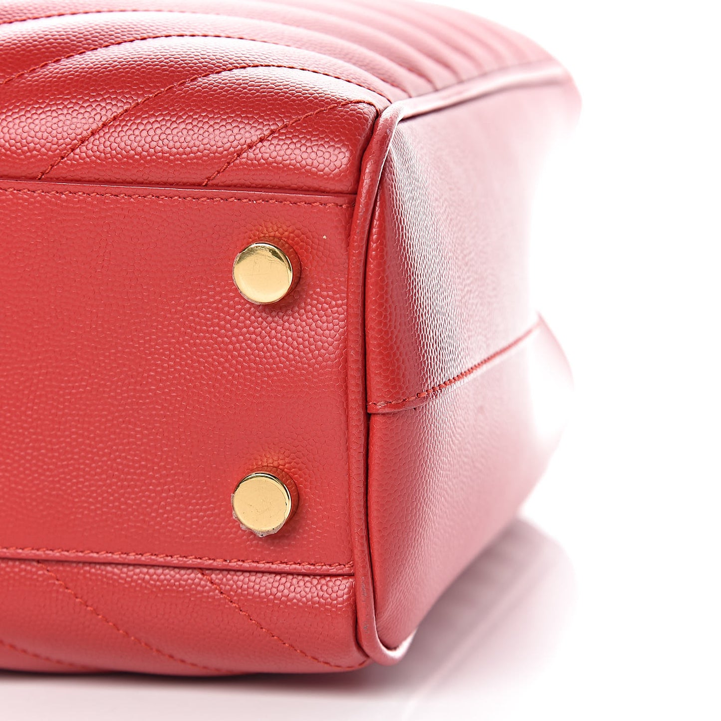 Grain De Poudre Matelasse Chevron Monogram Shopping Bag Red