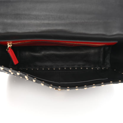 Valentino Garavani Lambskin Large Rockstud Spike Shoulder Bag Black 5 of 11