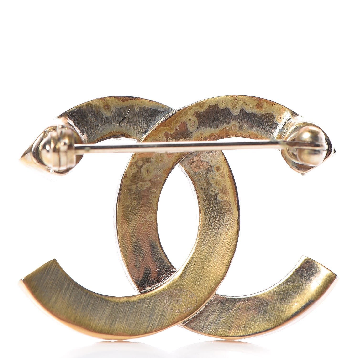 Chanel Baguette Crystal Quilted CC Brooch Gold 3 of 5