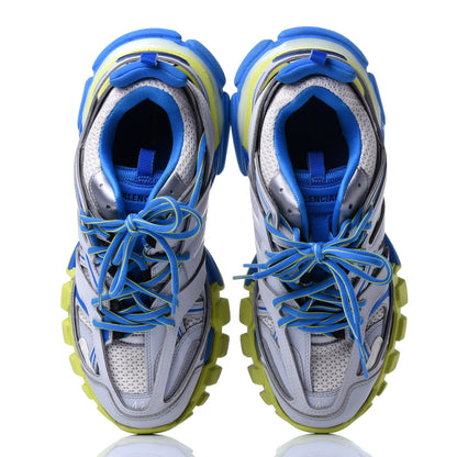 Balenciaga Mesh Nylon Mens Track Sneakers 42 Blue Grey Yellow 6 of 13