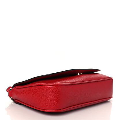 Gucci Pebbled Calfskin Medium Soho Flap Crossbody Vibrant Red 3 of 9