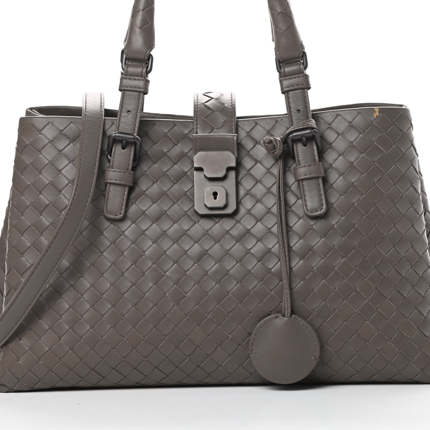Light Calf Intrecciato Small Roma Steel