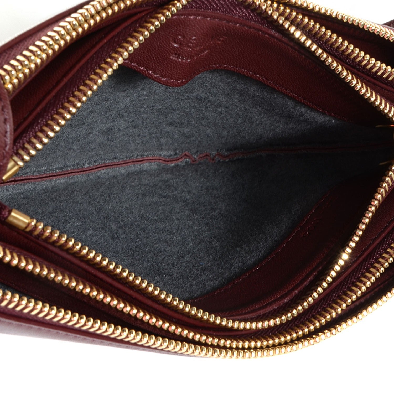 Celine Lambskin Small Trio Crossbody Bag Burgundy 5 of 7