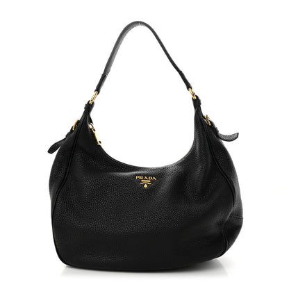 Prada Vitello Daino Hobo Black 1 of 9