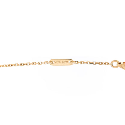 Van Cleef & Arpels 18K Yellow Gold Mother of Pearl Sweet Alhambra Pendant Necklace 6 of 7