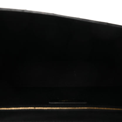 Saint Laurent Grain De Poudre Matelasse Chevron Large Monogram Satchel Black 4 of 8