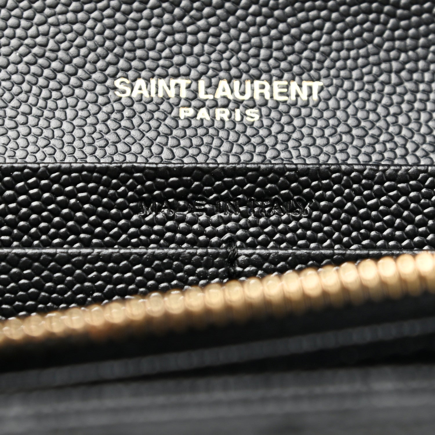 Saint Laurent Grain De Poudre Matelasse Chevron Monogram Flap Wallet Black 7 of 10