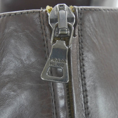 Prada Leather Ankle Boots 39 Brown 5 of 7