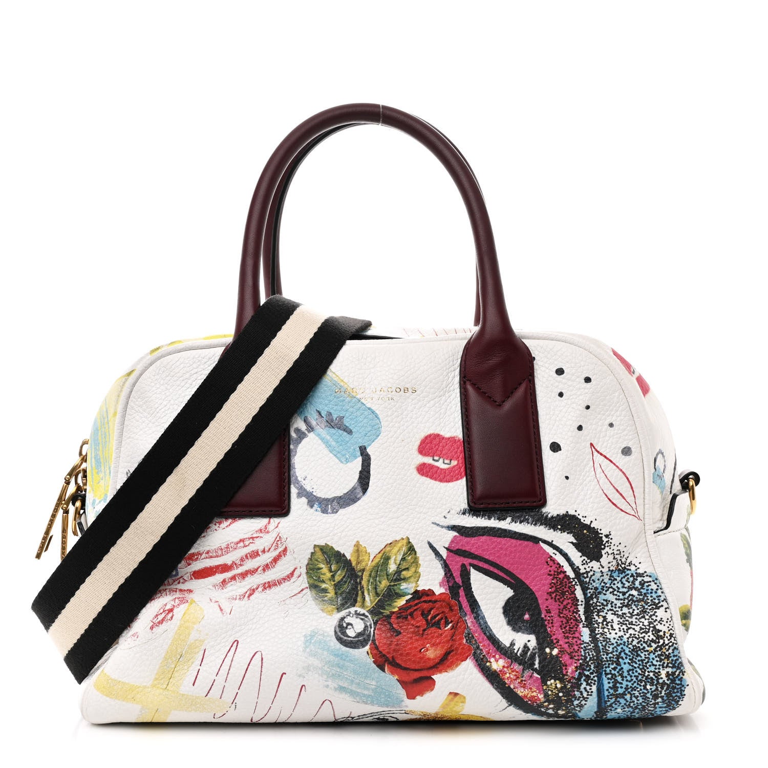 Marc Jacobs Calfskin Graffiti Satchel Bag Off White 1 of 10