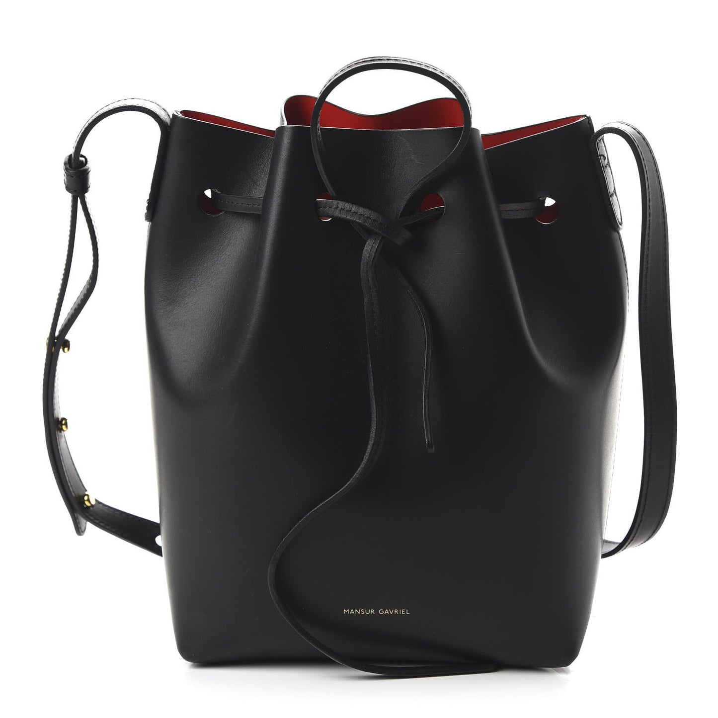 Calfskin Mini Bucket Bag Black Flamma