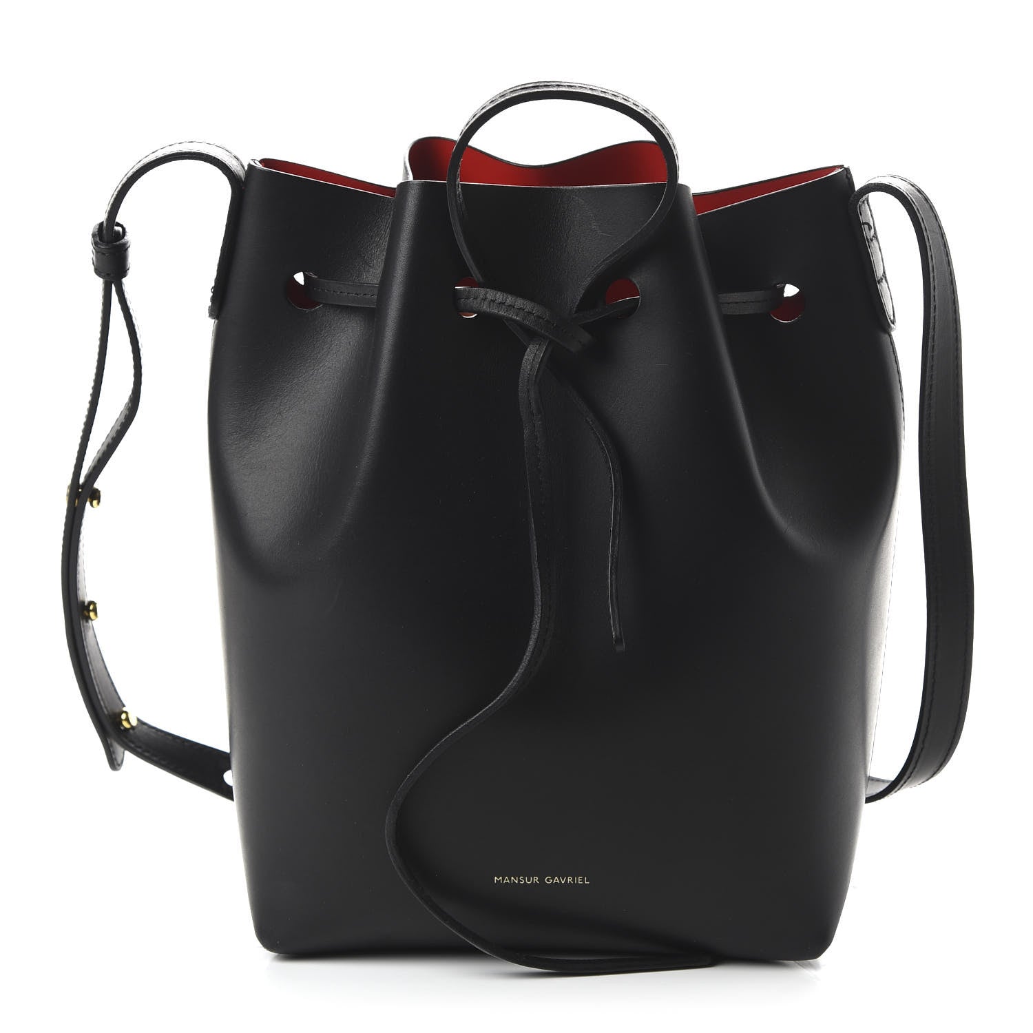 Mansur Gavriel Calfskin Mini Bucket Bag Black Flamma 1 of 9