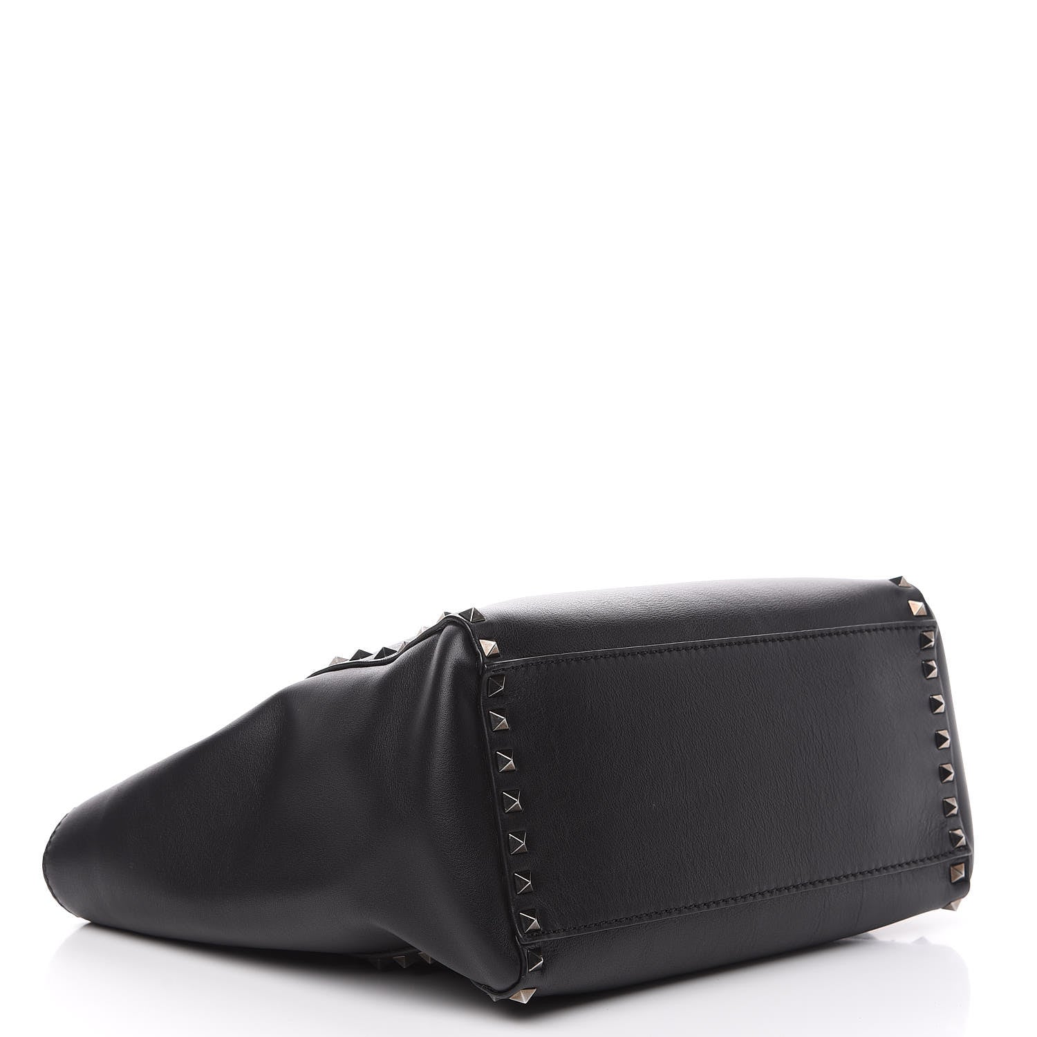 Valentino Garavani Vitello Rockstud Double Handle Tote Black 3 of 11