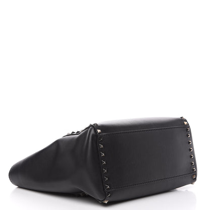 Valentino Garavani Vitello Rockstud Double Handle Tote Black 3 of 11