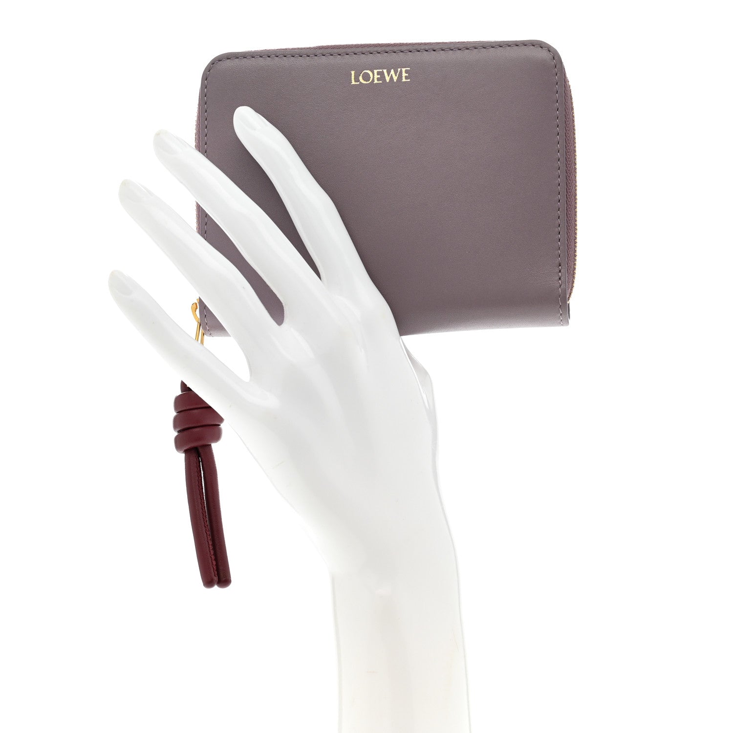 Loewe Calfskin Compact Knot Zip Around Wallet Dirty Mauve 2 of 7