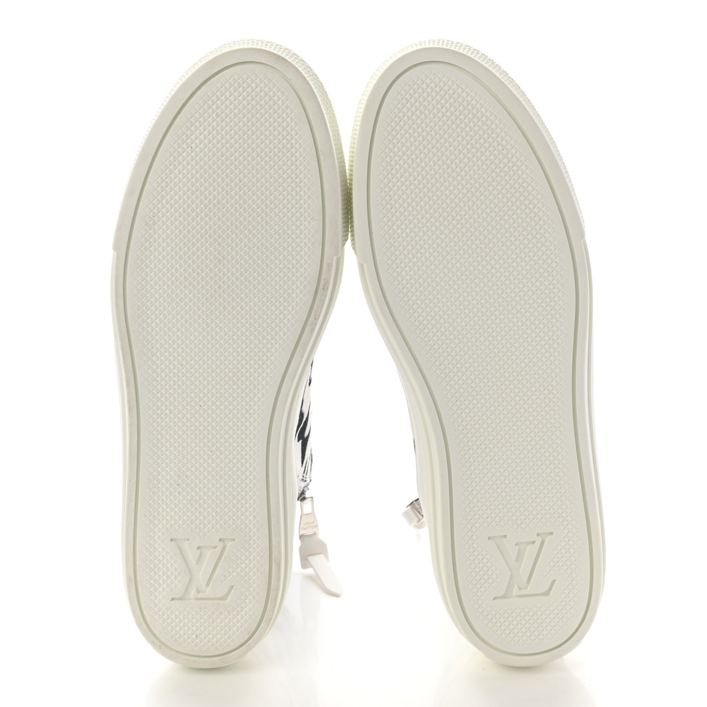 X UF Calfskin Tufted Monogram Stellar Sneaker Boots 37 White Black