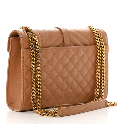 Saint Laurent Grain De Poudre Textured Mixed Matelasse Triquilt Medium Monogram Satchel Dune 3 of 13