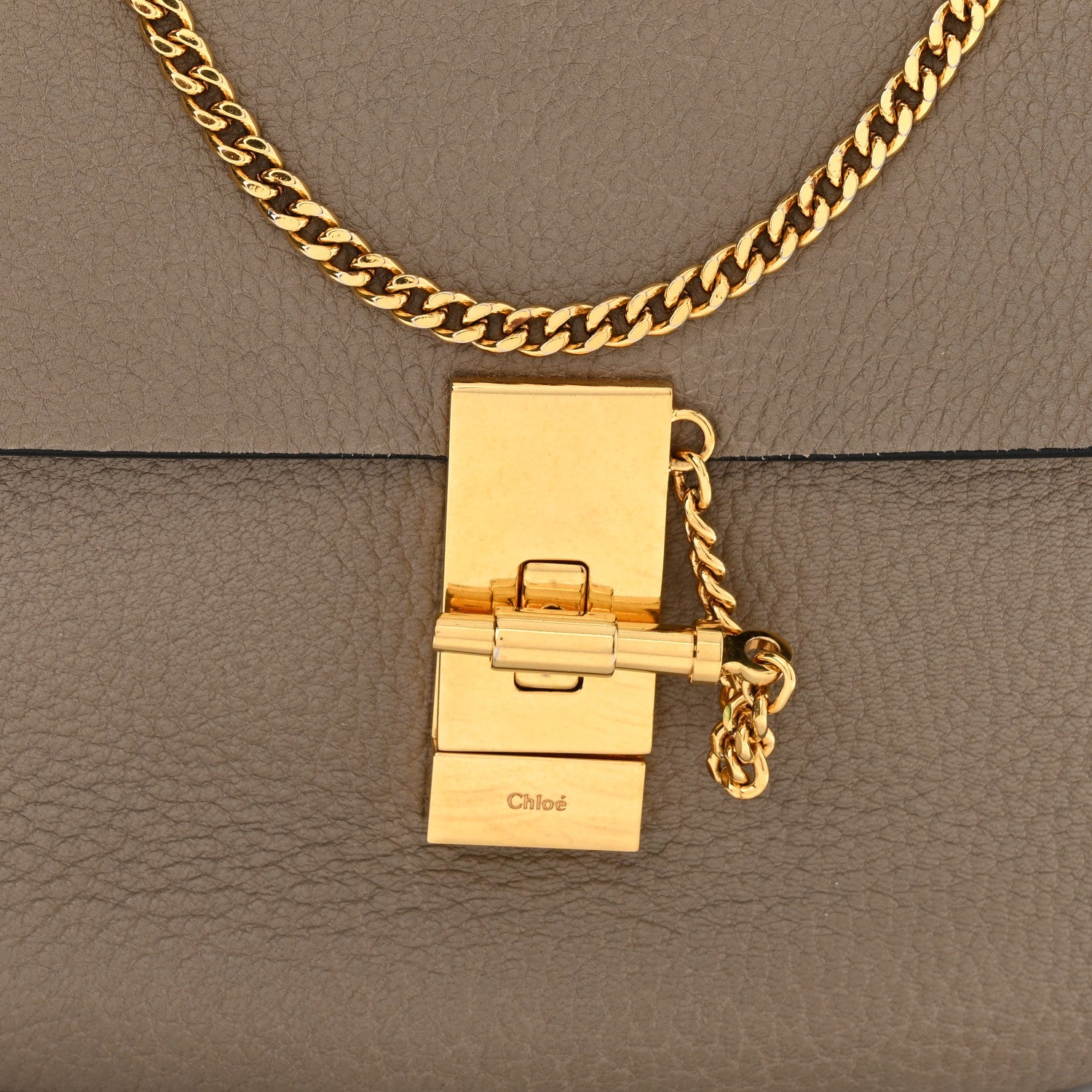 Chloe Grained Lambskin Mini Drew Shoulder Bag Motty Grey 7 of 9