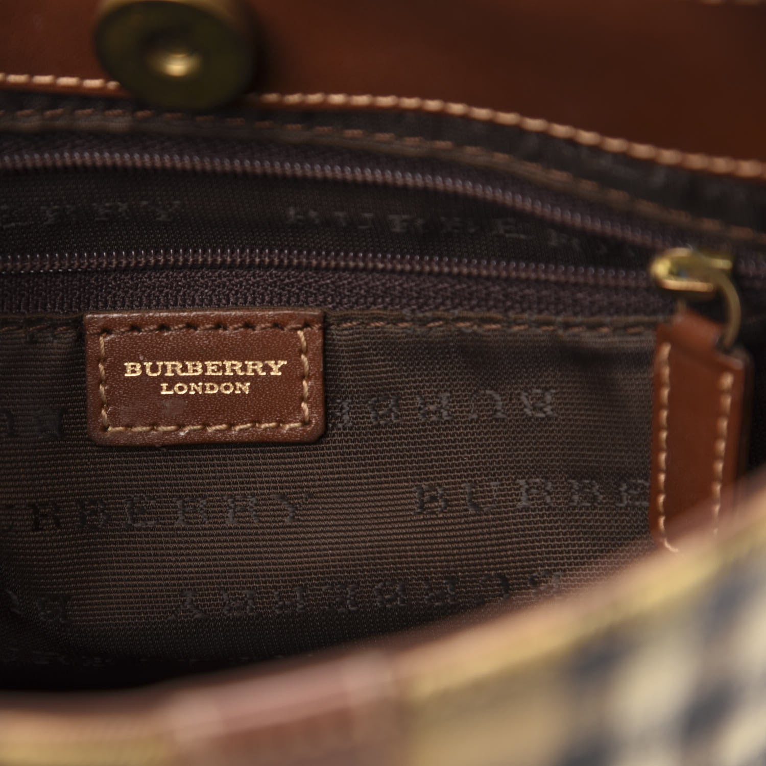 Burberry Haymarket Check Shoulder Bag Brown 6 of 10